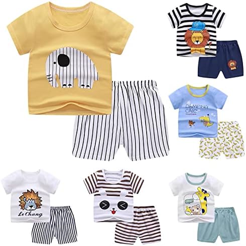 Cartoon Animal Printed Kids Summer Outfit