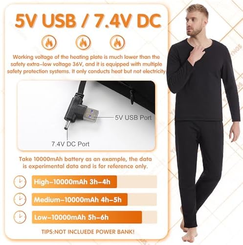 YANYNGS Heated Underwear Shirt with 16 Heating Zones