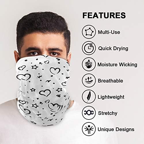 Stylish Unique Balaclava Face Mask for Men Women Kids - Star Heart Design