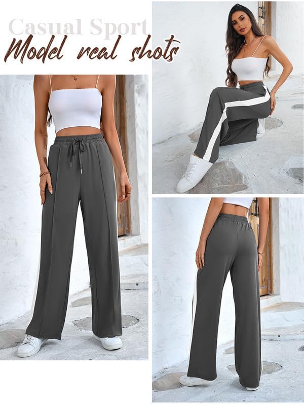 Durable Stylish Wide Leg Womens Track Pants with Pockets