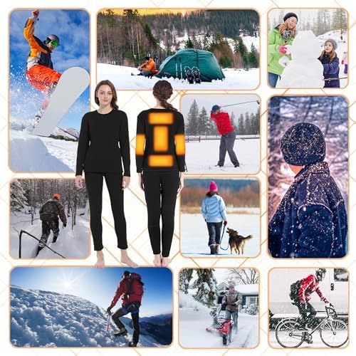 Womens Electric Thermal Heated Underwear for Cold Weather