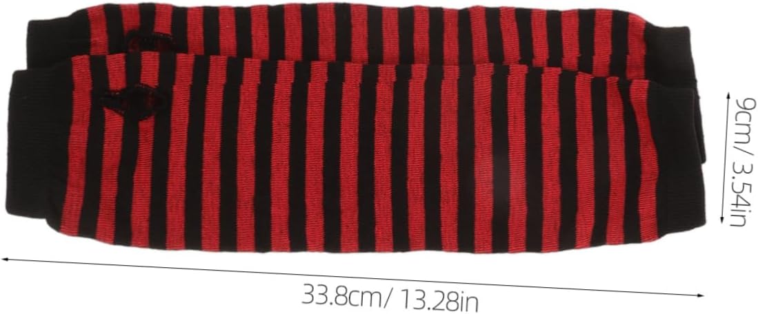 Ipetboom Women Striped Fingerless Arm Warmers Winter Cute Gloves