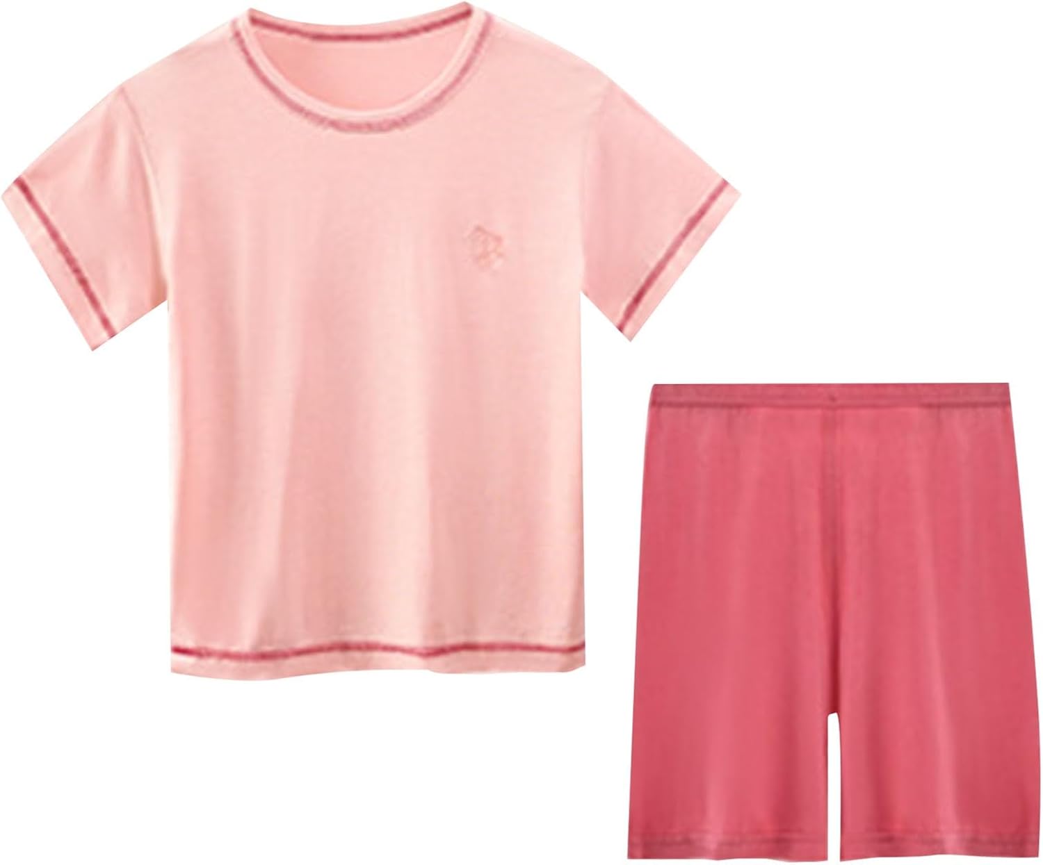Soft Round Neck Elastic Solid Loungewear Set for Toddler Boys