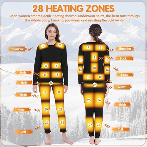 Womens Electric Heated Thermal Underwear Set