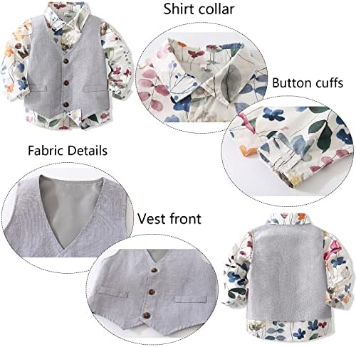 Baby Boy Gentleman Suit Set with Shirt Pants Outfits