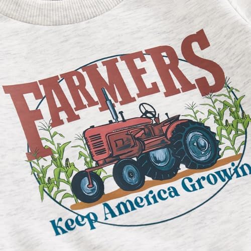 CUTE Toddler Boy Fall Outfits Set Tractor Print Farm Clothes