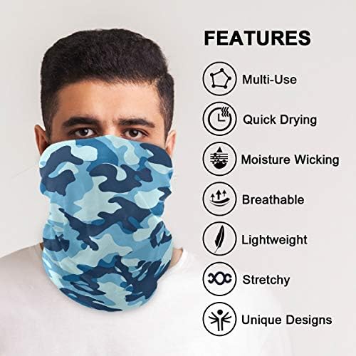 Unisex Face Cover UV Protection Camouflage Breathable Stretchy