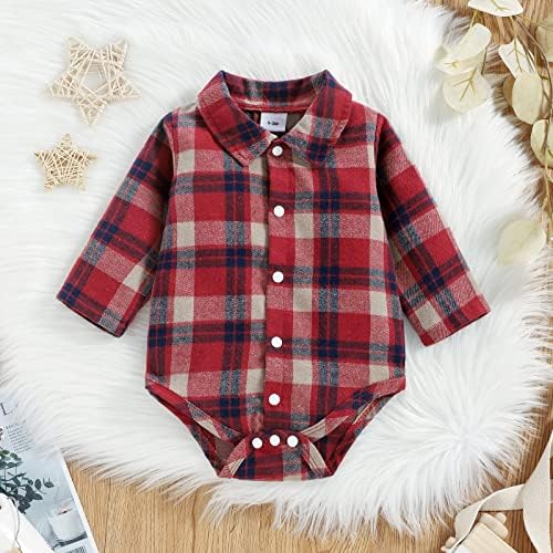 Adorable Baby Boys Cotton Overalls with Plaid Design