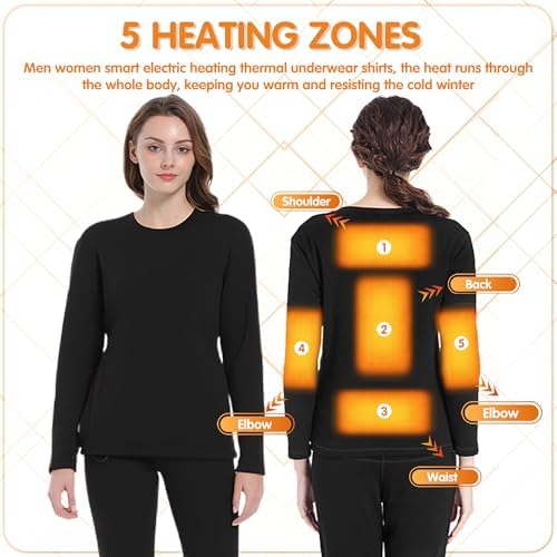 Womens Electric Thermal Heated Underwear for Cold Weather