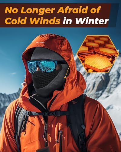 Warm Ski Mask for Women Men Graphene Heat Windproof Stylish