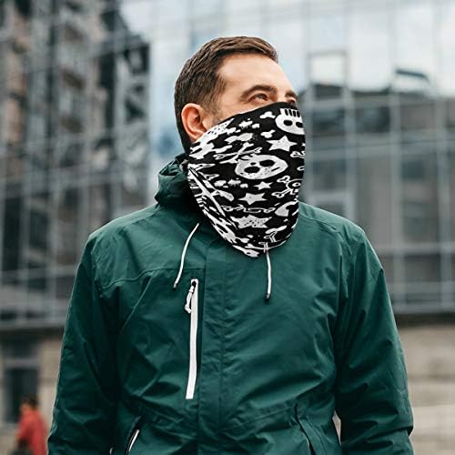 Unisex Balaclava Face Cover with Skull Stars Pattern