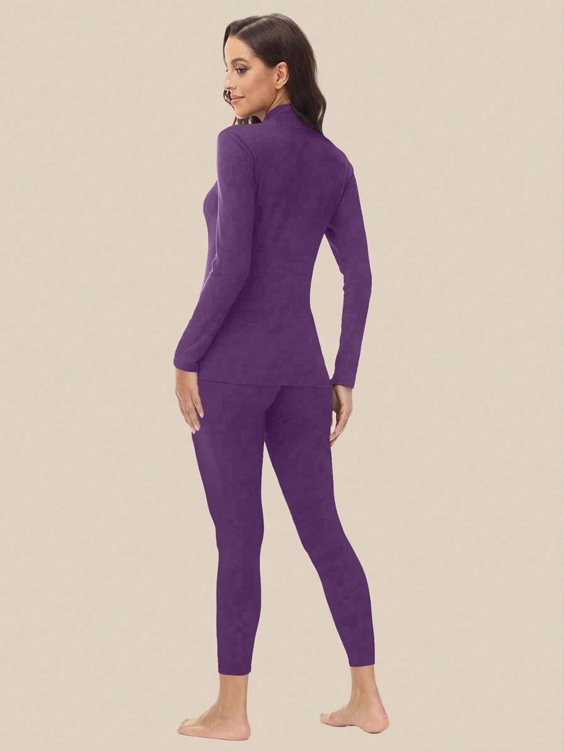 Warmer for Women VPESL Winter Thermal Set with Mock Neck Fleece Lining