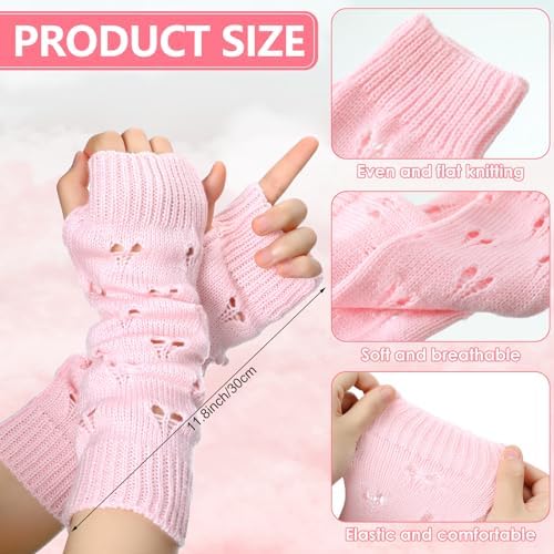 7 Pairs Heart-Holey Grunge gloves for Women - Cute Warm