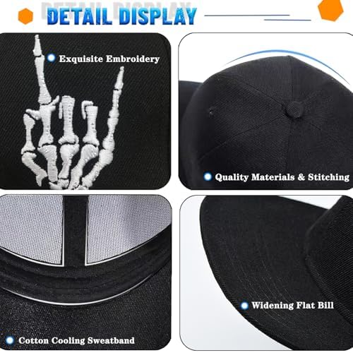 Viofre Premium Black Flat Bill Brim Hats for Men