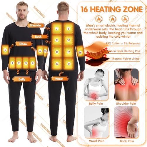 YANYNGS Heated Underwear Shirt with 16 Heating Zones