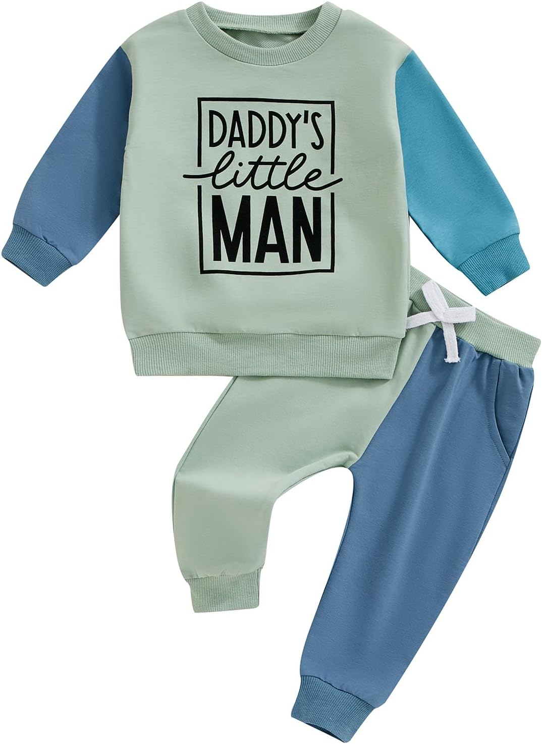 Baby Boy Contrast Letter Print Fall Outfit Set