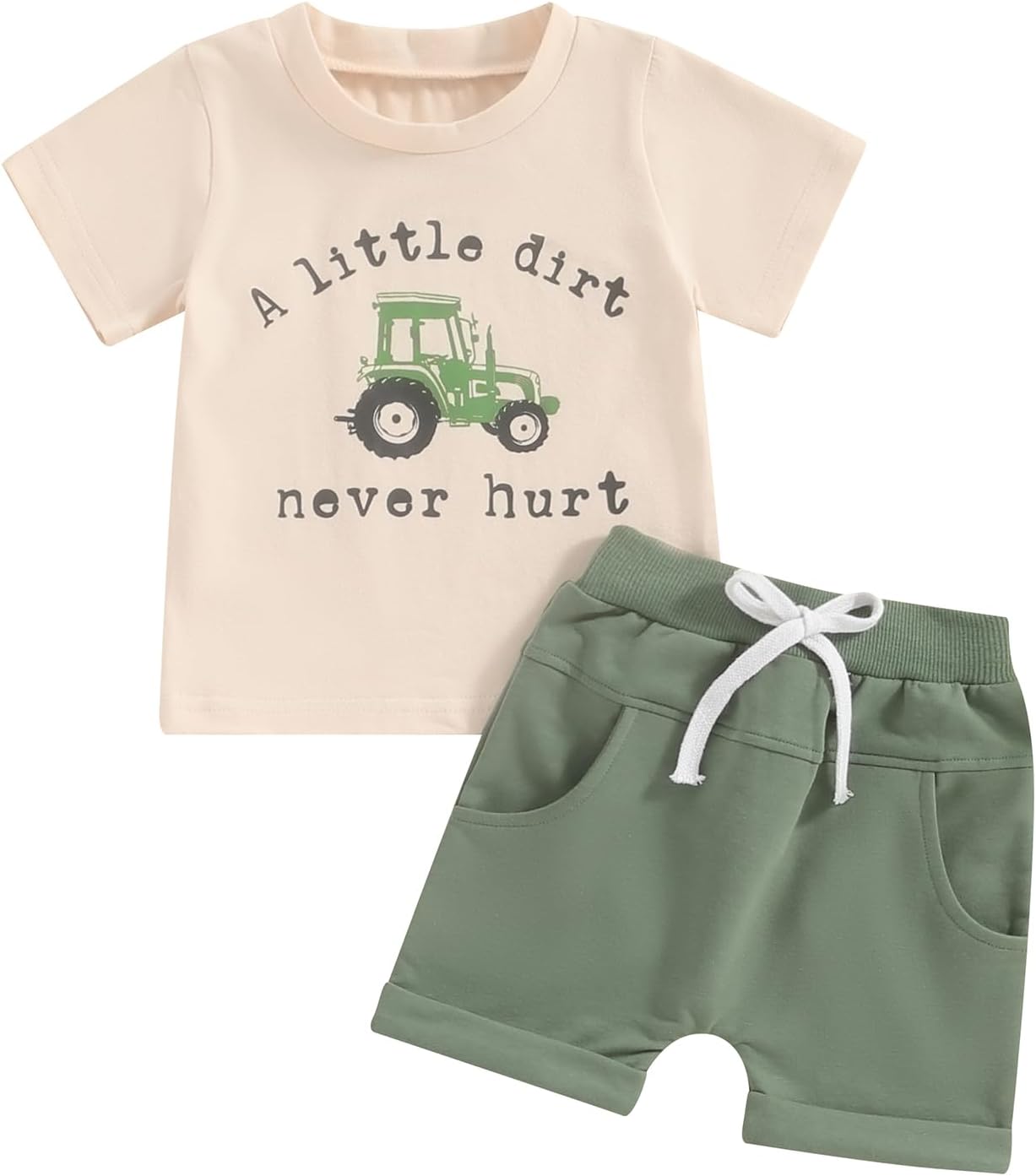 4th Of July Baby Boy clashed T-shirt and Shorts US Made