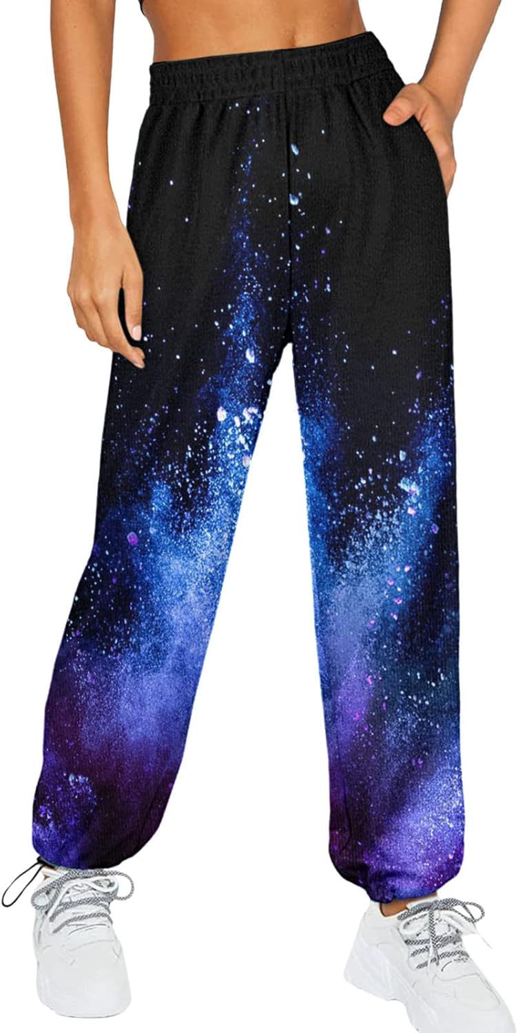 Womens Plus Size Baggy High-Waisted Sweatpants
