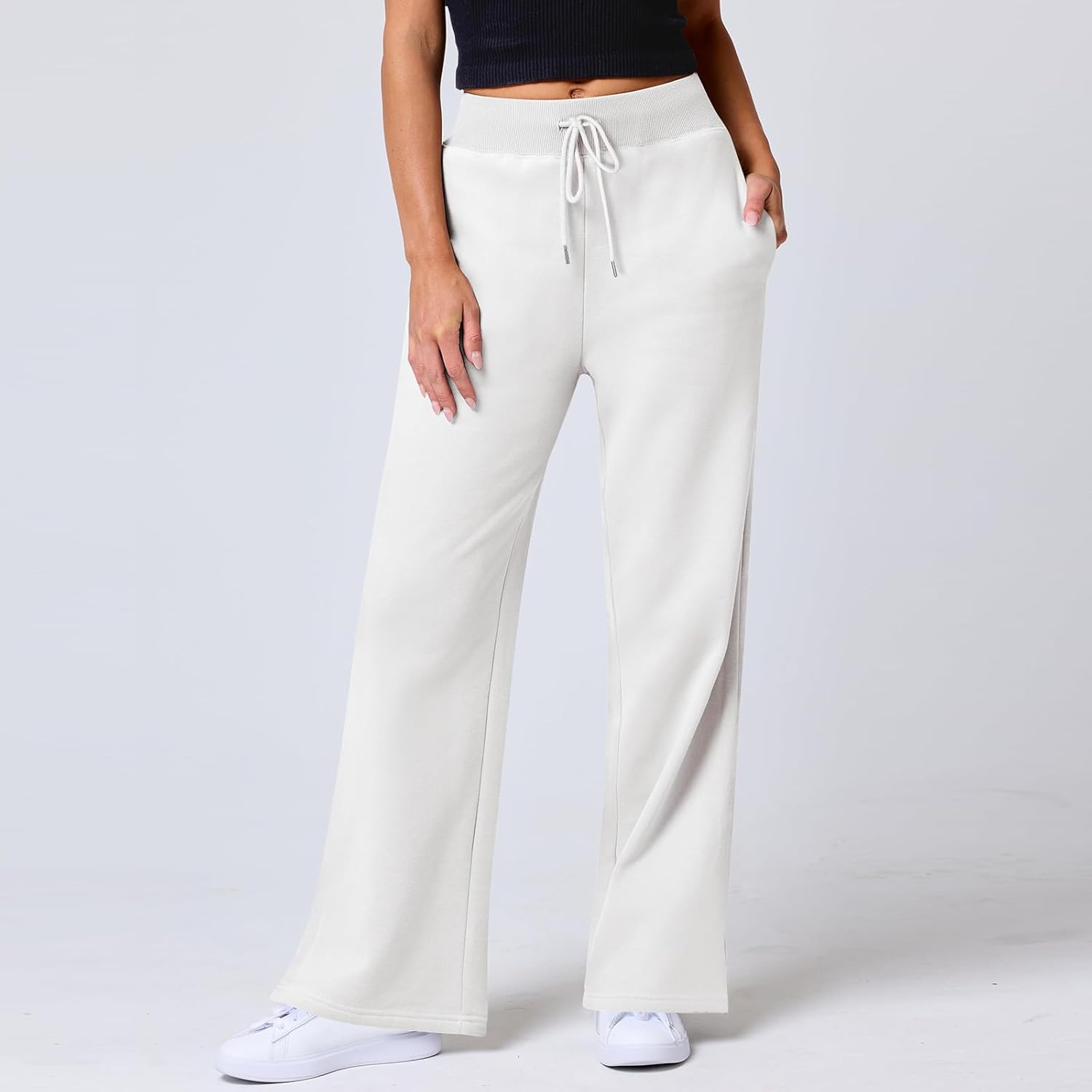 Slakkenreis Womens Wide-Leg High-Waisted Drawstring sweatpants
