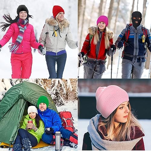3-Hole Ski Mask Winter Balaclava Cap Knitted Face Cover for Women