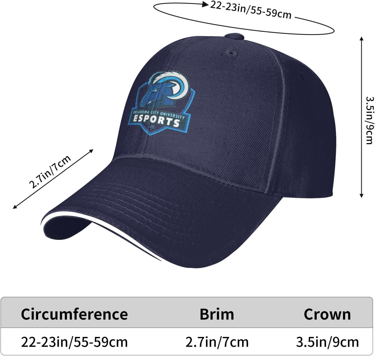 Oklahoma City University Logo Adjustable Baseball Hat for Men Women