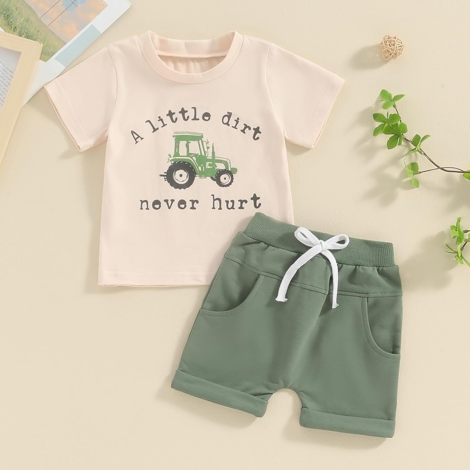 4th Of July Baby Boy clashed T-shirt and Shorts US Made