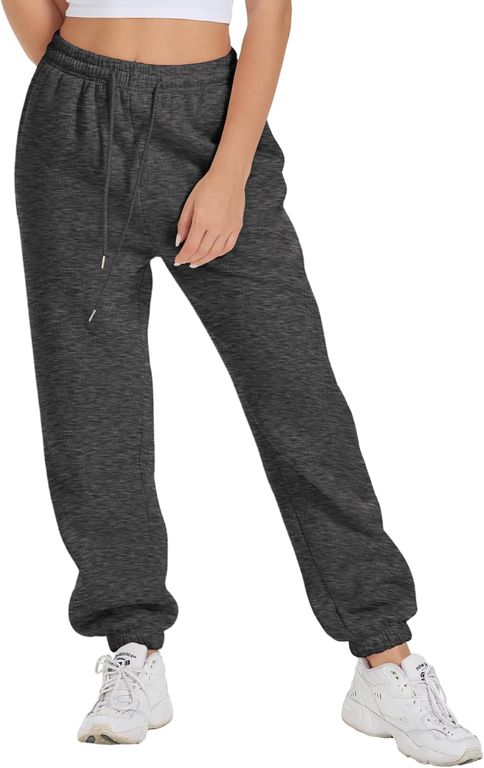 ATHMILE Womens Cozy Fleece Pocketed Sweatpants for Winter