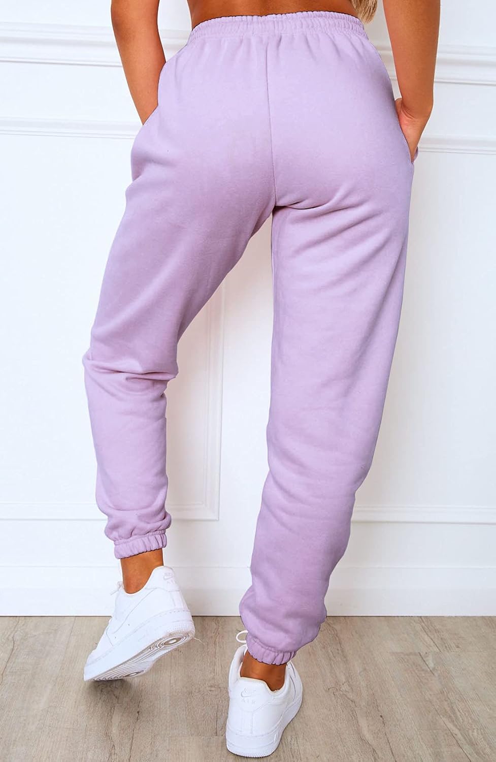 Waitfairy Womens High-Waisted Baggy Sweatpants with Pockets