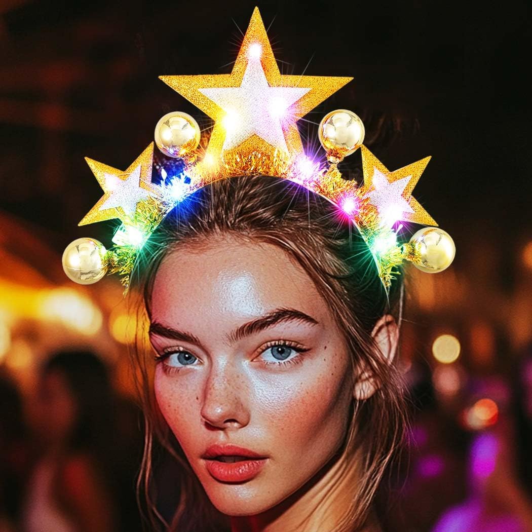 Gortin Glitter Star LED Headband