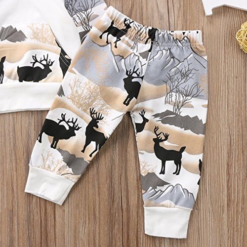 CIYCUIT 2Pcs Baby Boys Dinosaur Deer Print Camo Hoodie Pants Set