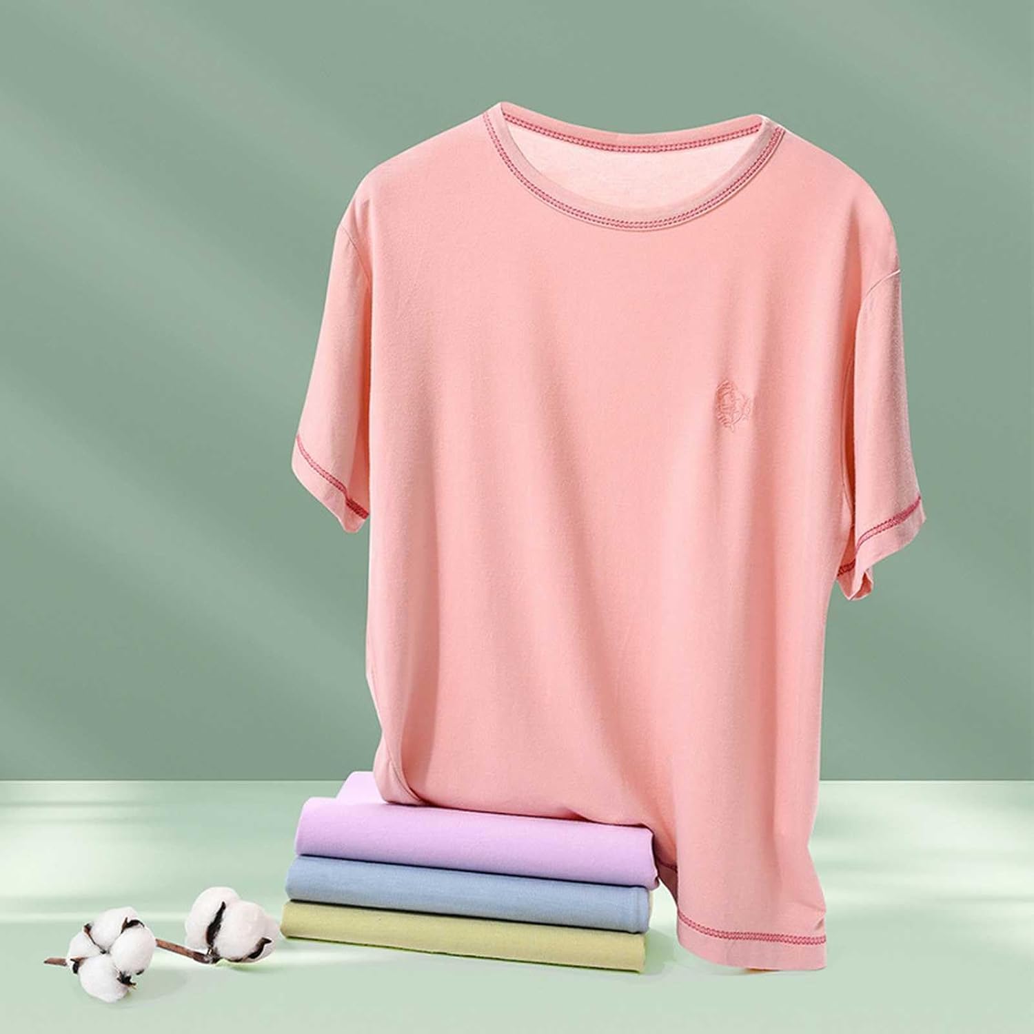 Soft Round Neck Elastic Solid Loungewear Set for Toddler Boys