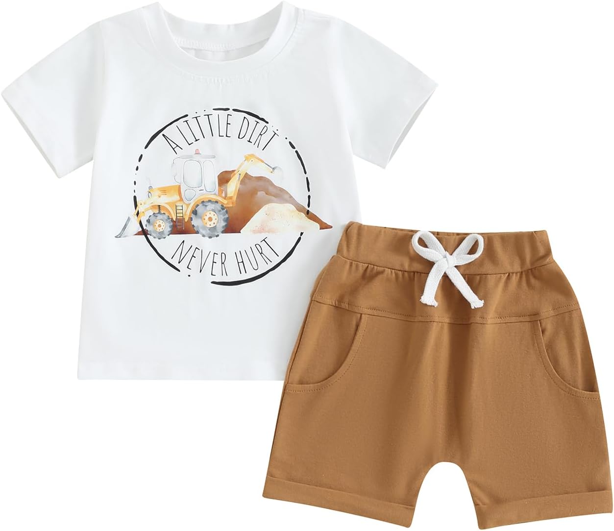 Retro Country Animal Print Casual Baby Boy T-Shirts Shorts Set