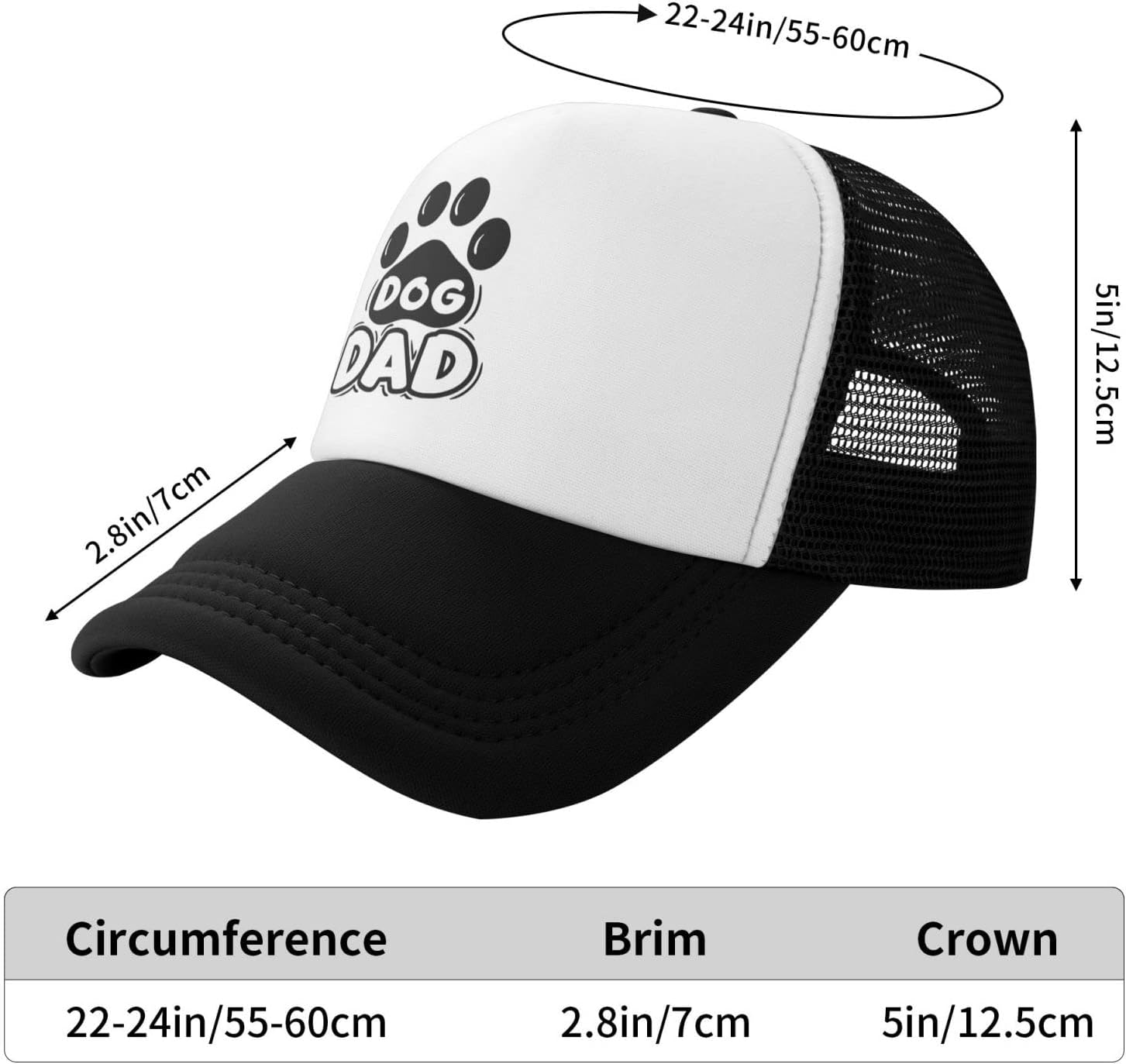 Funny Dog Dad Baseball Cap Adjustable for Men Women