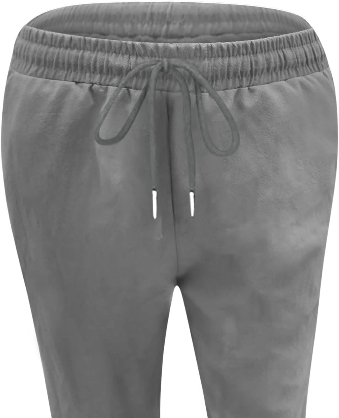 Ceboyel Womens Solid Drawstring Linen Pants
