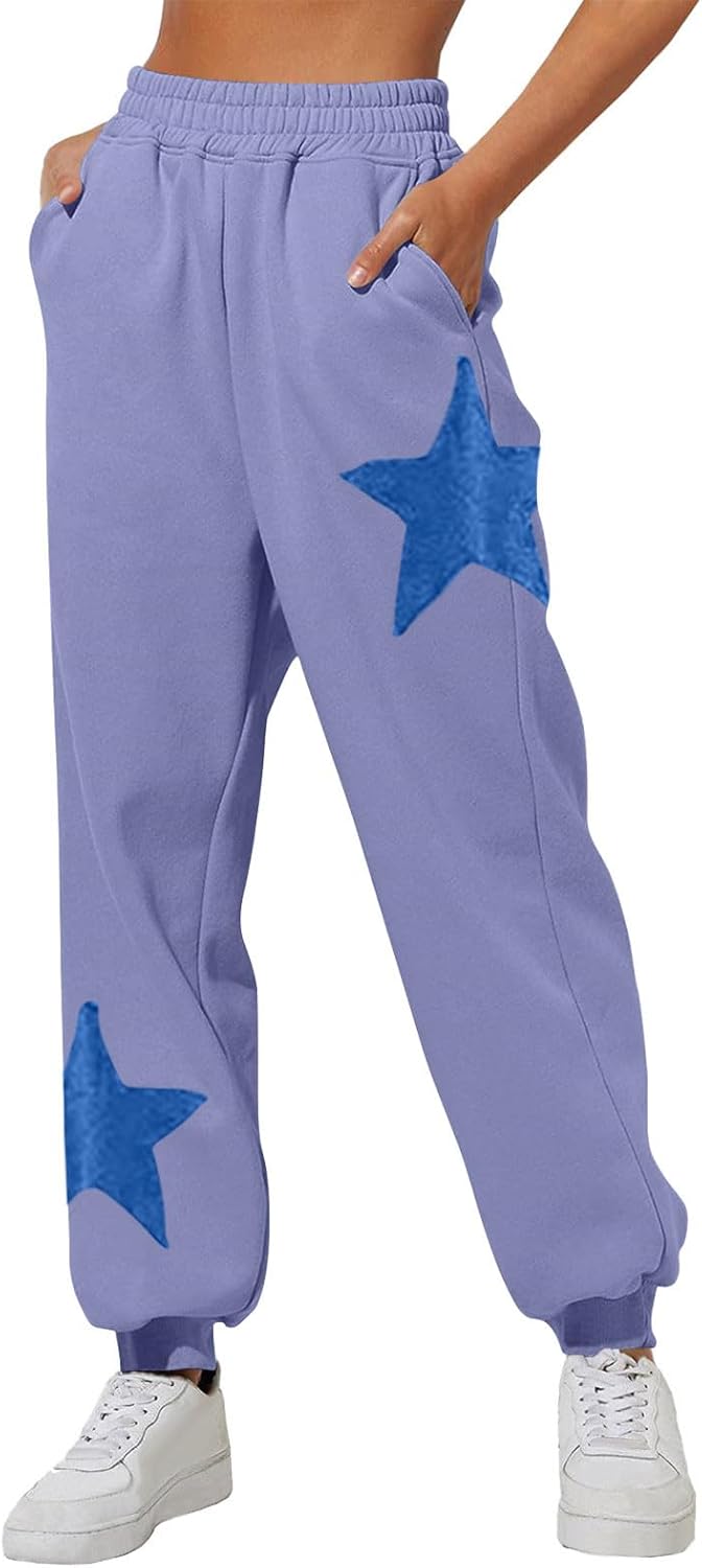 Itsame Star-Print Fleece Jogger Pants Women