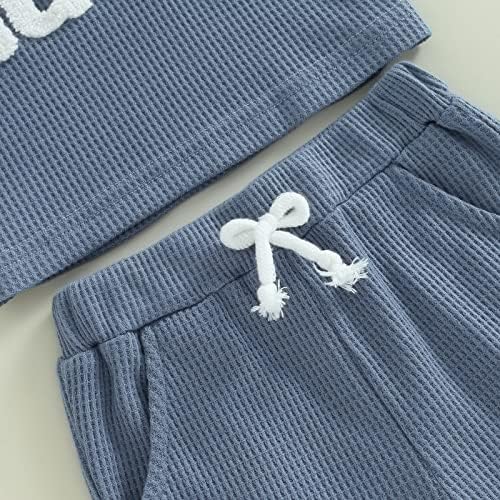 Little Dude Embroidered T-Shirt Shorts Set for Baby Boys