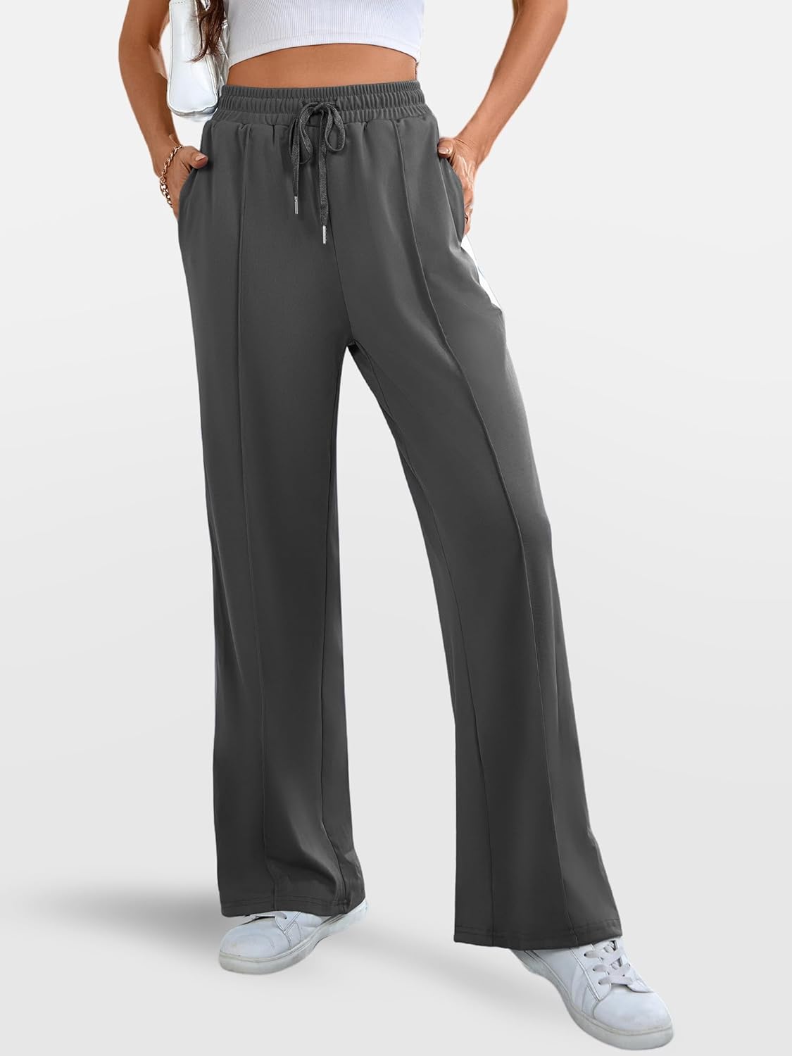 Durable Stylish Wide Leg Womens Track Pants with Pockets