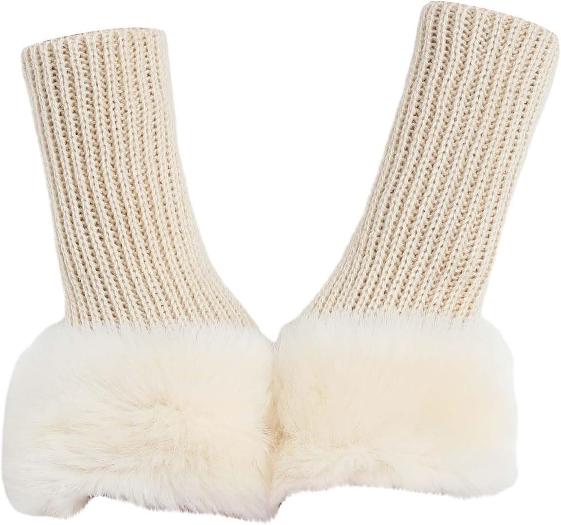 Wool Wrist Warmers for Women with Thumb Holes One Size
