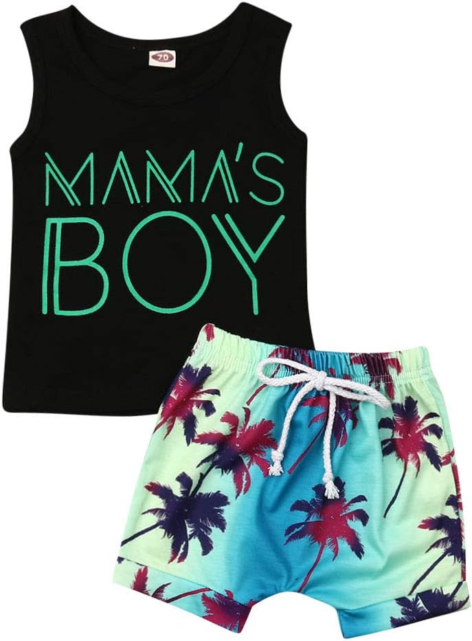 EQSJIU 2Pcs Baby Boys Summer Shorts Set