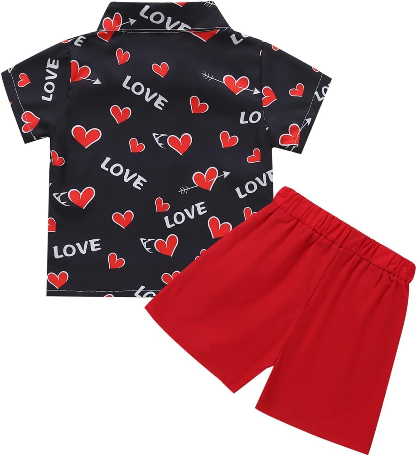 Sinda Toddler Boy Valentine Heart Red Short Set Love