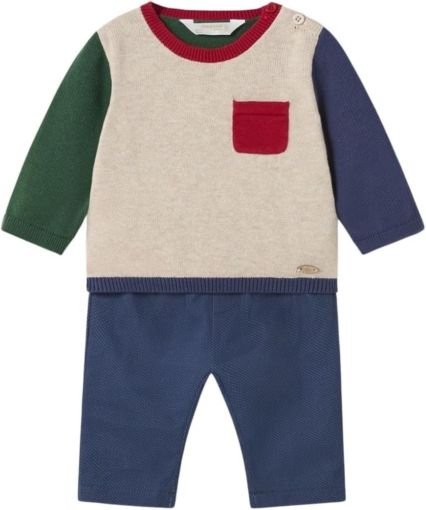 Mayoral Jersey and Long Trousers Set for Baby Boys Pine