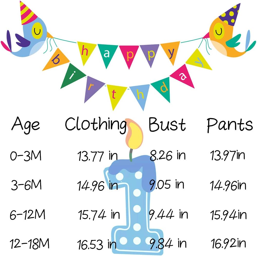 LENSOUS Baby First Birthday Outfit Set