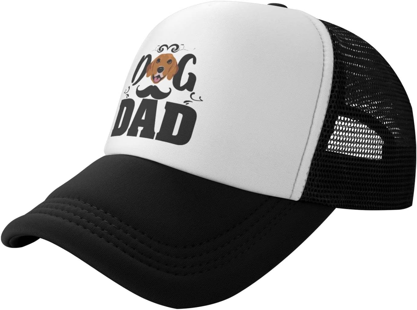 Smiley Dog Dad Funny Baseball Cap