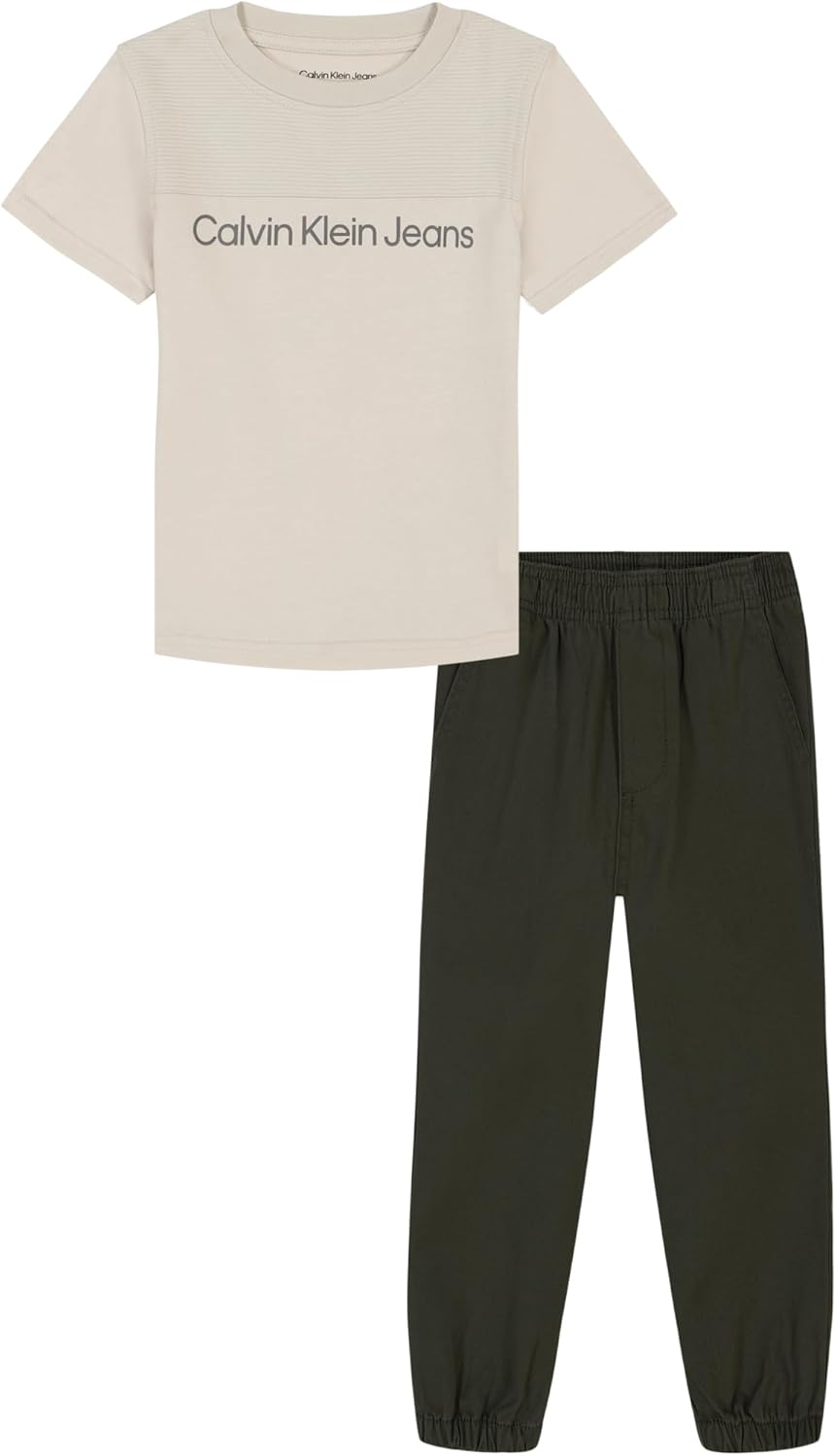 Calvin Klein Baby Boys 2-Piece Knit Woven Pants Set