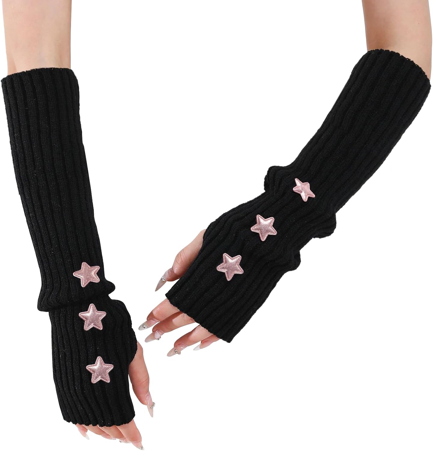 Y2K Star Love Knitted ArmWarmers for Girls