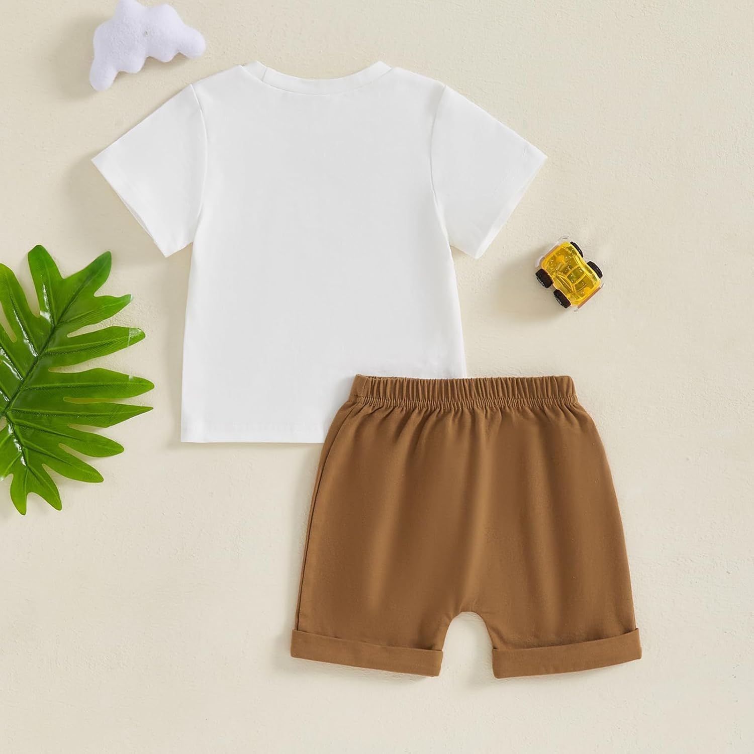 SAYOO Tractor Boys 2-Piece Summer Farm Outfit