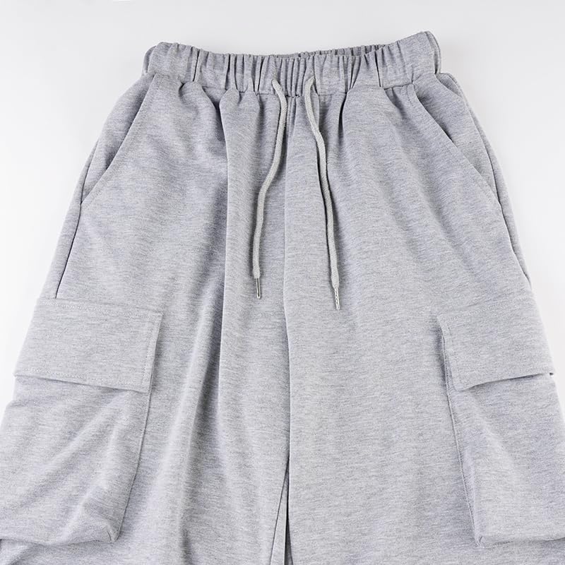 Womens High Waist Wide Leg Elastic Sweatpants