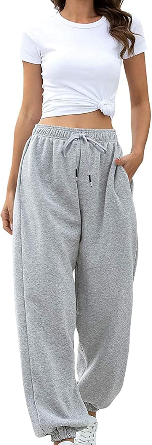 Winioder High-Waisted Cinch Bottom Sweatpants for Teen Girls