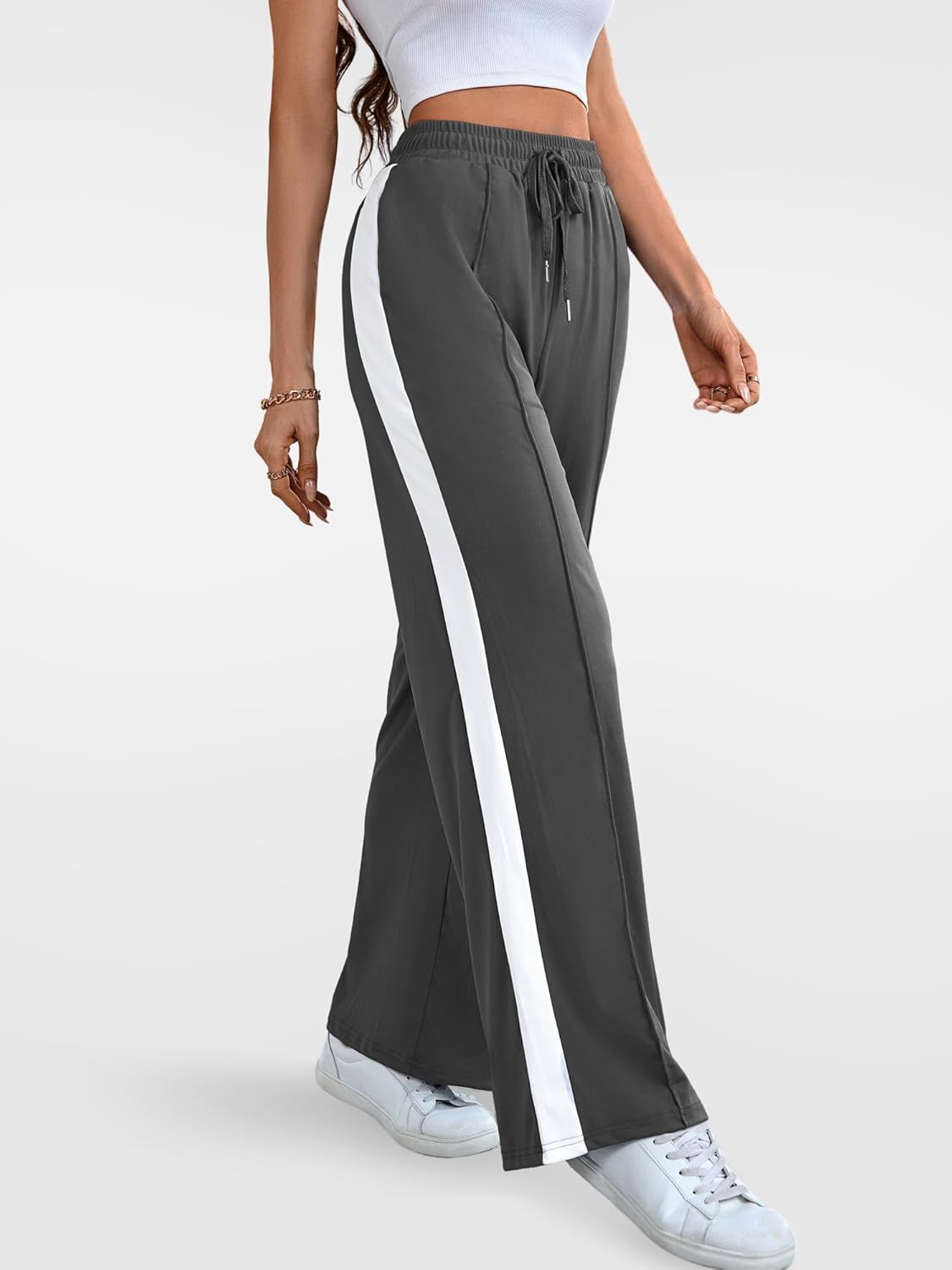 Durable Stylish Wide Leg Womens Track Pants with Pockets