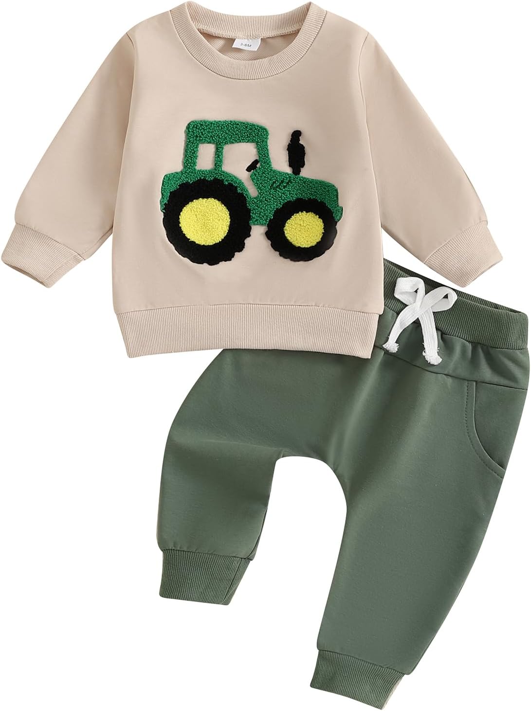 Baorji Toddler Boy Tractor Print Fall Winter Outfit 3M-24M